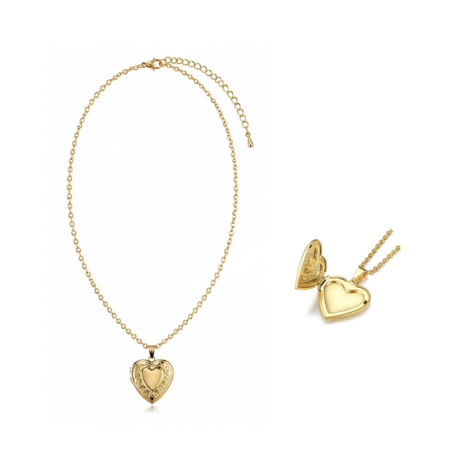Buy ZEBRA PATH Vintage Heart Photo Memory Locket Necklace with
